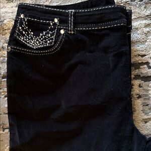 Style & Co. Black Boot Cut Jeans with Embellished Pockets